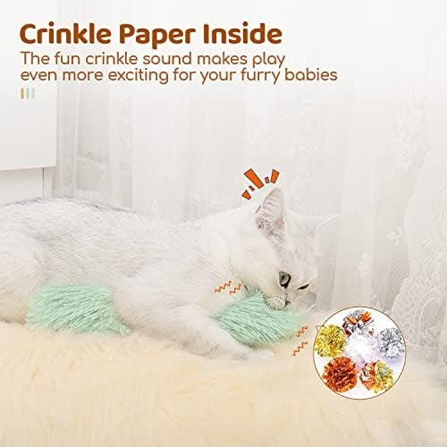 Potaroma Catnip Kicker Pillow Cat Toys, 3-Pack, Plush Indoor Cat Toys