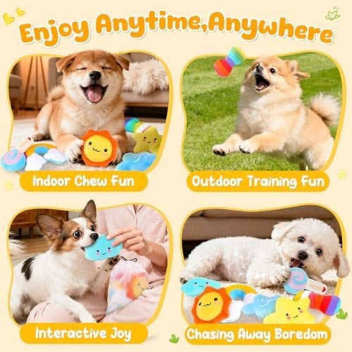 9-Pack Squeaky Dog Toys for Small Dogs and Puppies with Storage Bag