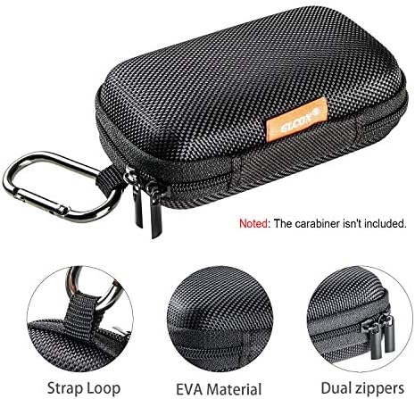 GLCON Small Hard EVA Earbud Case, Zipper Carrying Pouch with Mesh Pocket for Cables