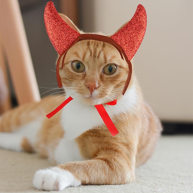 Pet Halloween Devil Horn Headband for Dogs and Cats, Cosplay Costume Accessory