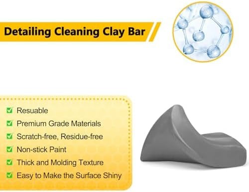 Car Clay Bar 4-Pack, 4 x 100g Detailing Clay for Paint, Glass and Chrome