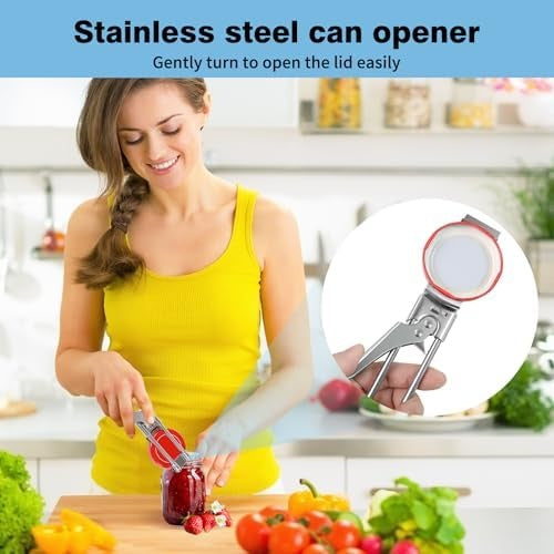 Adjustable Stainless Steel Jar Opener and Bottle Opener with Non-Slip Grip