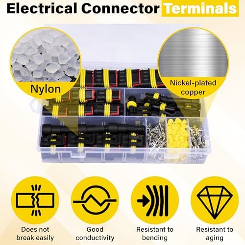 352-Piece Automotive Waterproof Connector Kit, 26 Sets of 1 2 3 4 Pin, 22-16 AWG