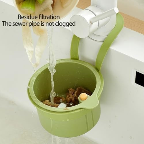 Kitchen Sink Hanging Basket, Quick-Install Drain Strainer and Sponge Organizer Tray