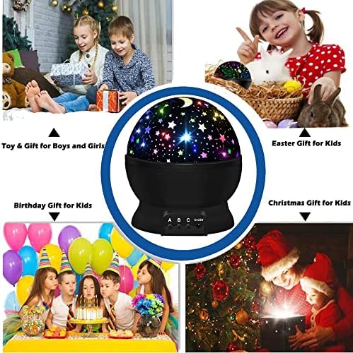 Star Projector Night Light for Kids, Rotating Starry Sky Galaxy Lamp for Bedrooms