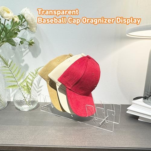 2-Pack Clear Acrylic Hat Organizers for Baseball Caps, Display Racks