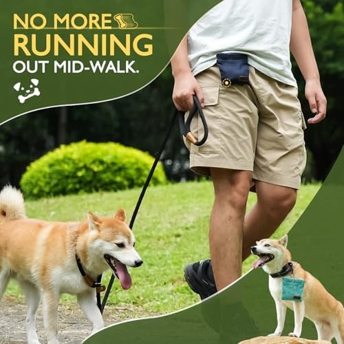 Portable Dog Treat Pouch, Hands-Free Waterproof Training Treat Bag with Carabiner