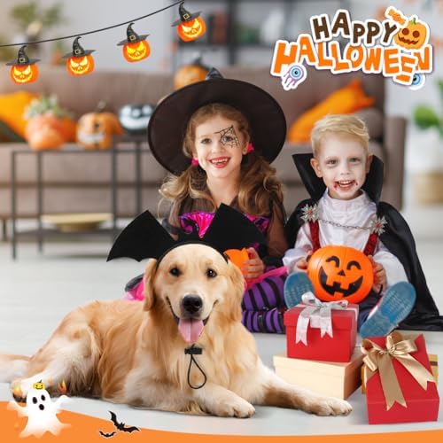 Halloween Dog Bat Wing Headband, Adjustable Black Felt Pet Costume Accessory