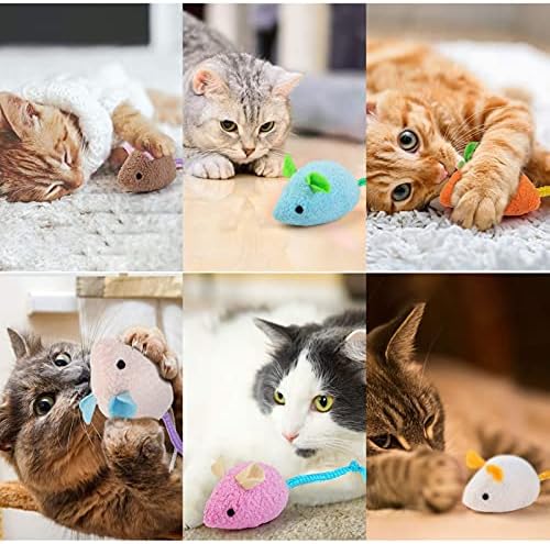 6-Piece Catnip Plush Mouse Cat Toys, Chew Toys with Catnip Filler
