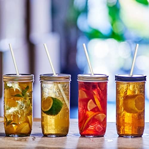 100-Pack White Paper Straws, 7.8 Inch Biodegradable Drinking Straws