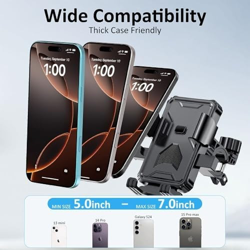 Bike Phone Holder, Handlebar Phone Mount for Bikes, Scooters and Motorcycles