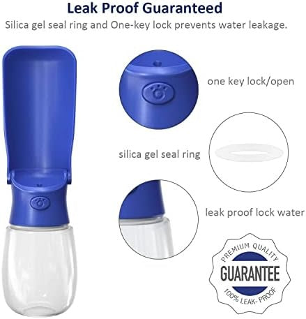 WePet Foldable Portable Dog Water Bottle with Drinking Feeder, 12 oz, Leak Proof