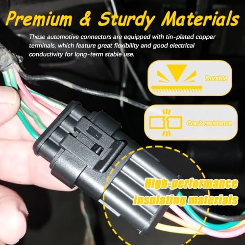352-Piece Waterproof Car Wire Connector Kit, Male and Female 1 2 3 4 Pin, 22-16 AWG
