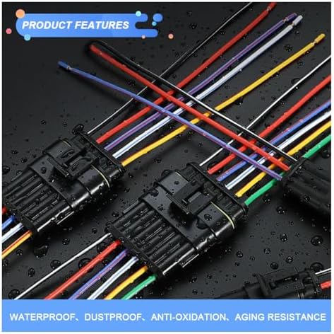 352-Piece Waterproof Car Electrical Connector Terminals Kit, 1 2 3 4 Pin Male and Female