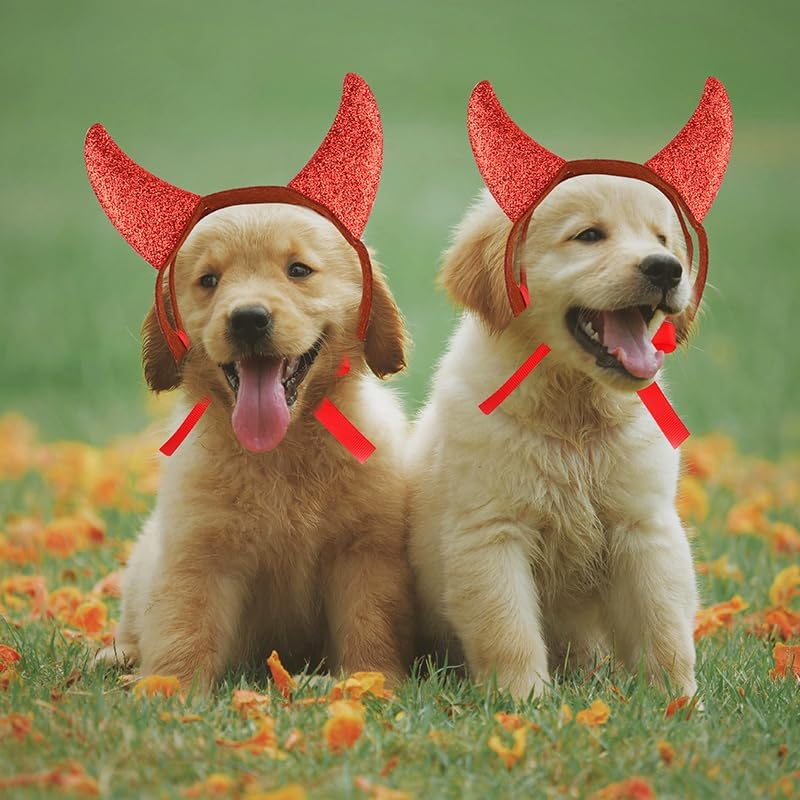 Pet Halloween Devil Horn Headband for Dogs and Cats, Cosplay Costume Accessory