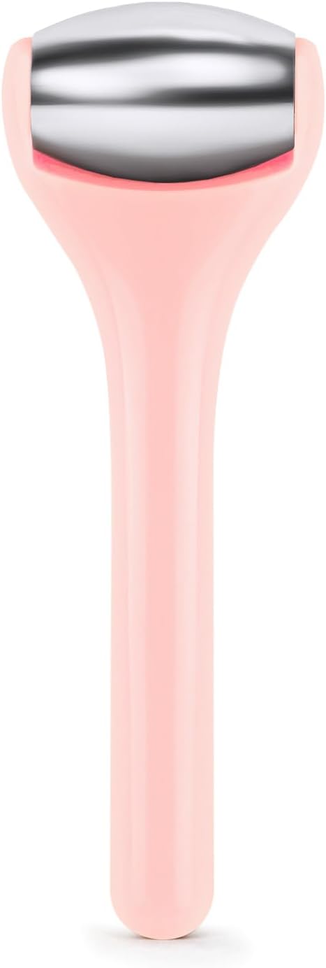 Mini Stainless Steel Eye and Face Roller, Pink Handle