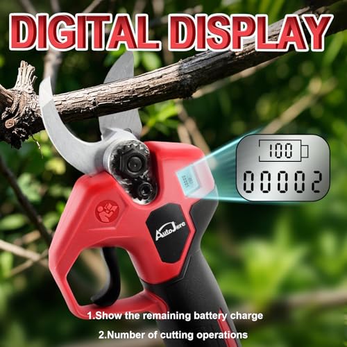 AUTOJARE Brushless Cordless Pruning Shears for Milwaukee 18V, LCD, SK5 Blades (No Battery)