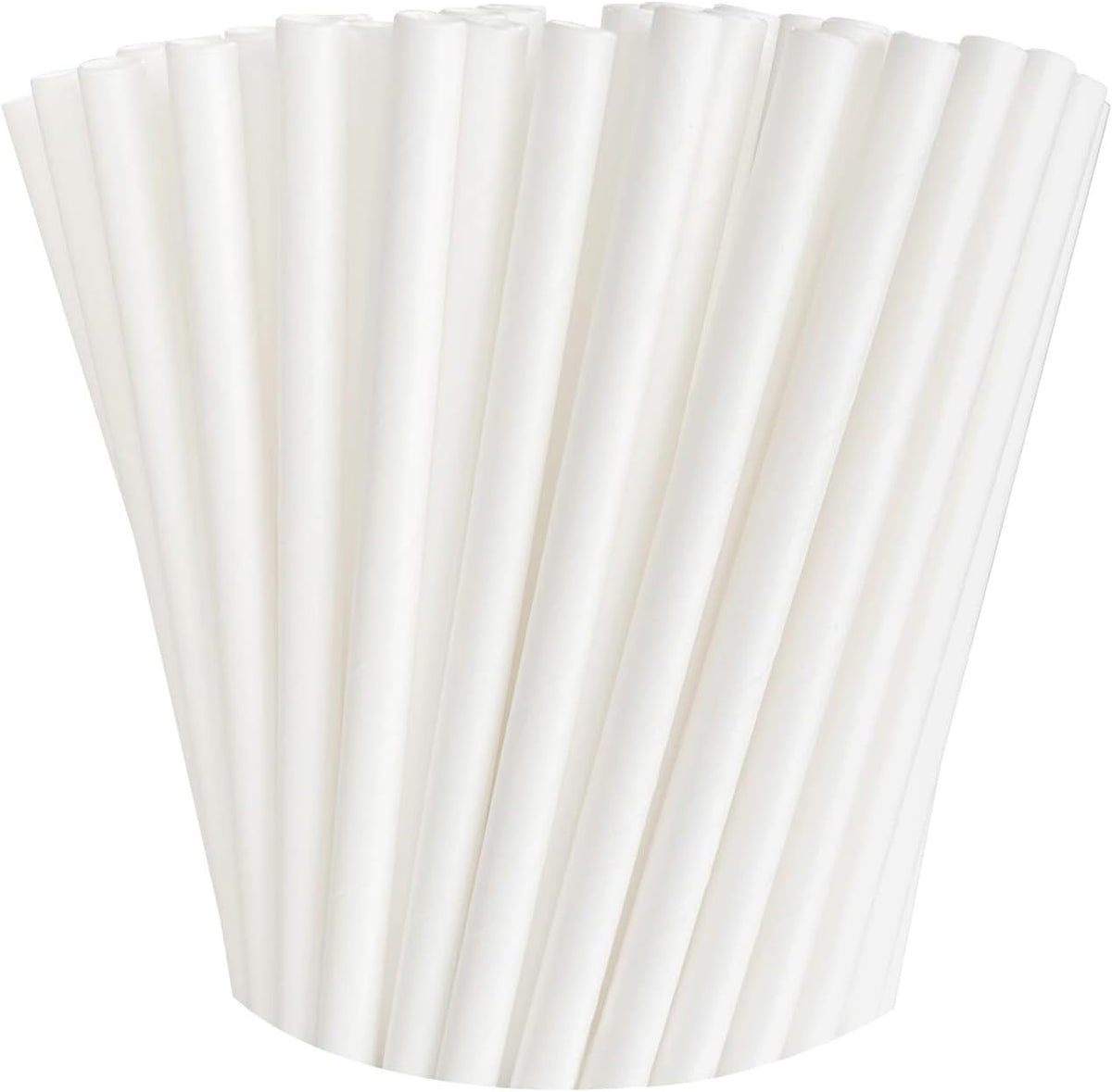 100-Pack White Paper Straws, 7.8 Inch Biodegradable Drinking Straws