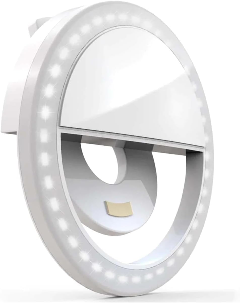 Bower Clip-On Selfie Ring Light for Phone, 36 LED Rechargeable Mini Light for Video Calls