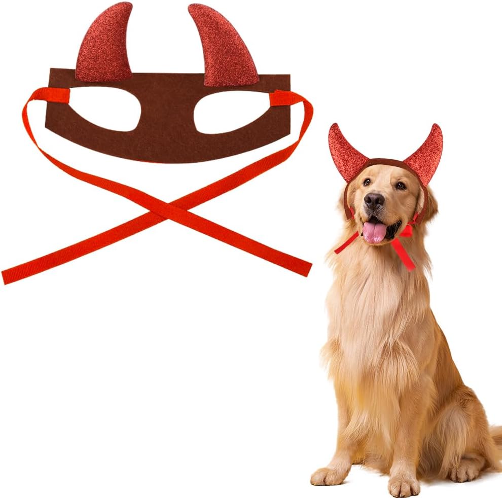 Pet Halloween Devil Horn Headband for Dogs and Cats, Cosplay Costume Accessory