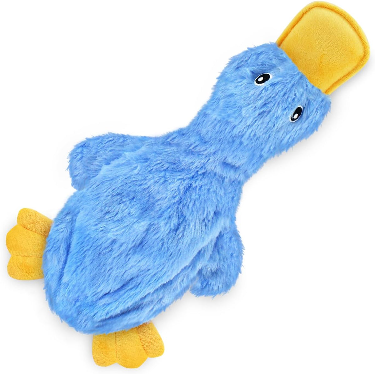 Best Pet Supplies Crinkle Duck Squeaky Plush Dog Toy, Blue, Soft Interactive Toy
