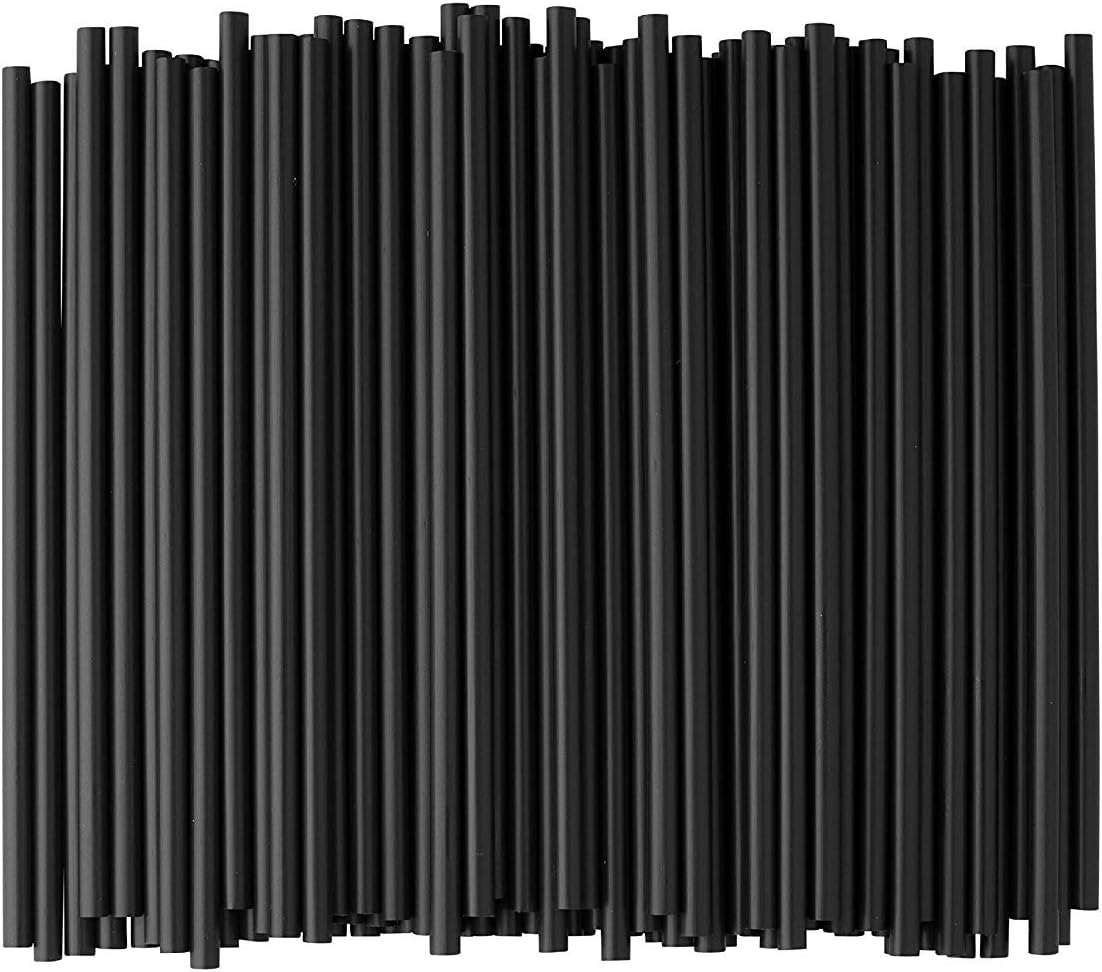 100-Pack Black Paper Straws, 7.75 Inch Biodegradable Drinking Straws