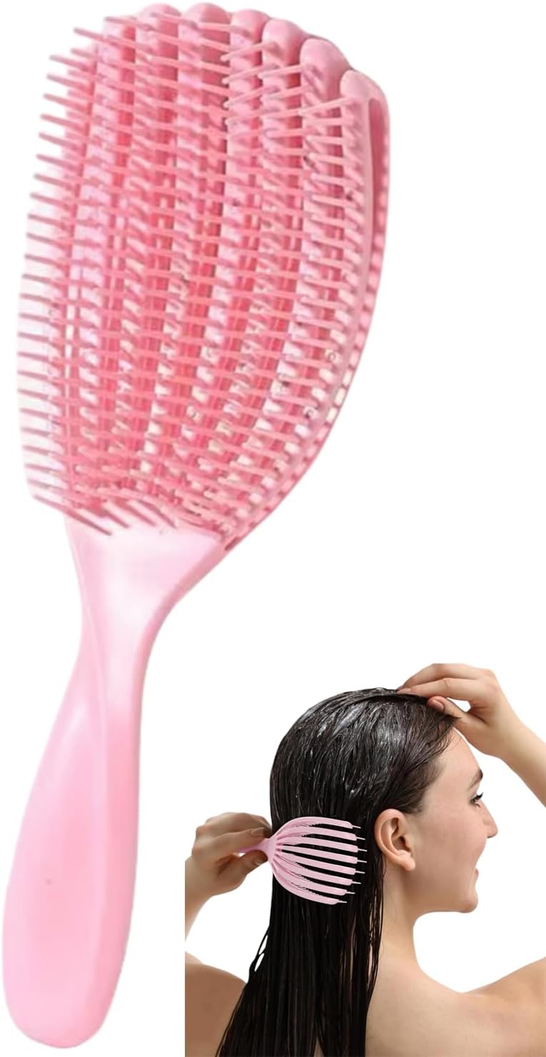 Curved Vented Hair Brush, Wet & Dry Detangling and Scalp Massage Styling Comb