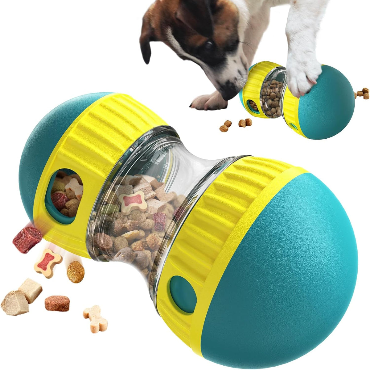 Dog Puzzle Treat Dispensing Ball, Adjustable Slow Feeder Enrichment Toy