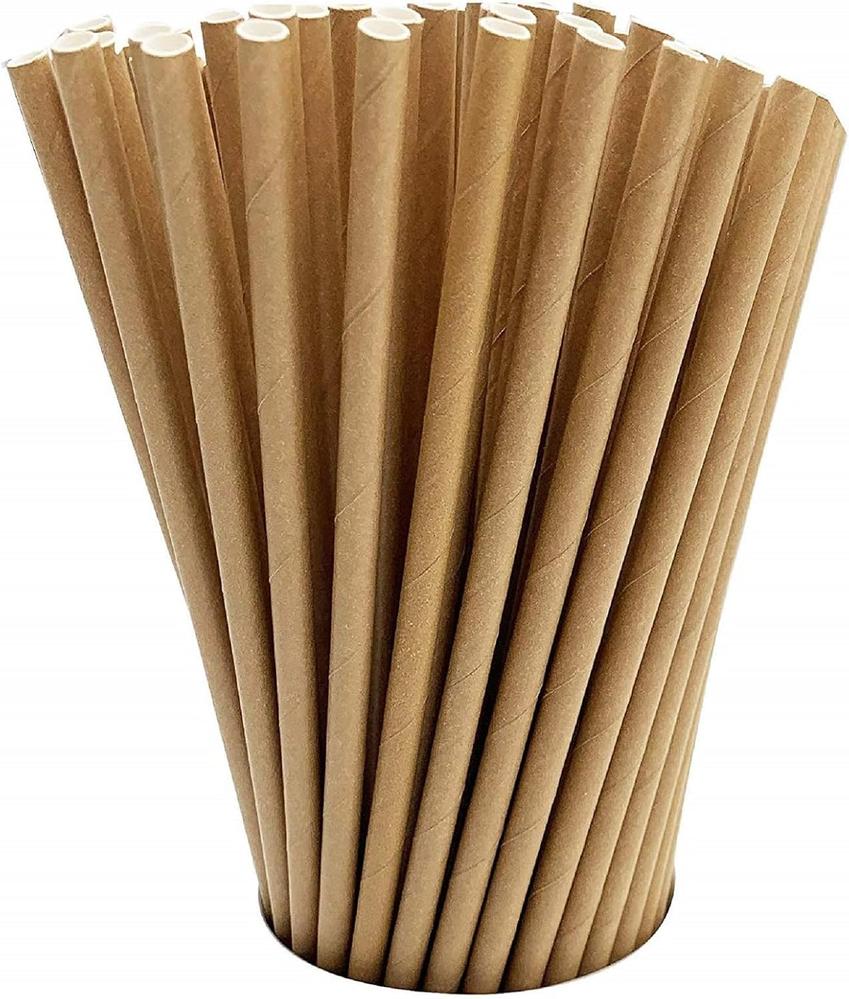 100-Pack Kraft Paper Straws, 7.75 Inch Biodegradable Drinking Straws