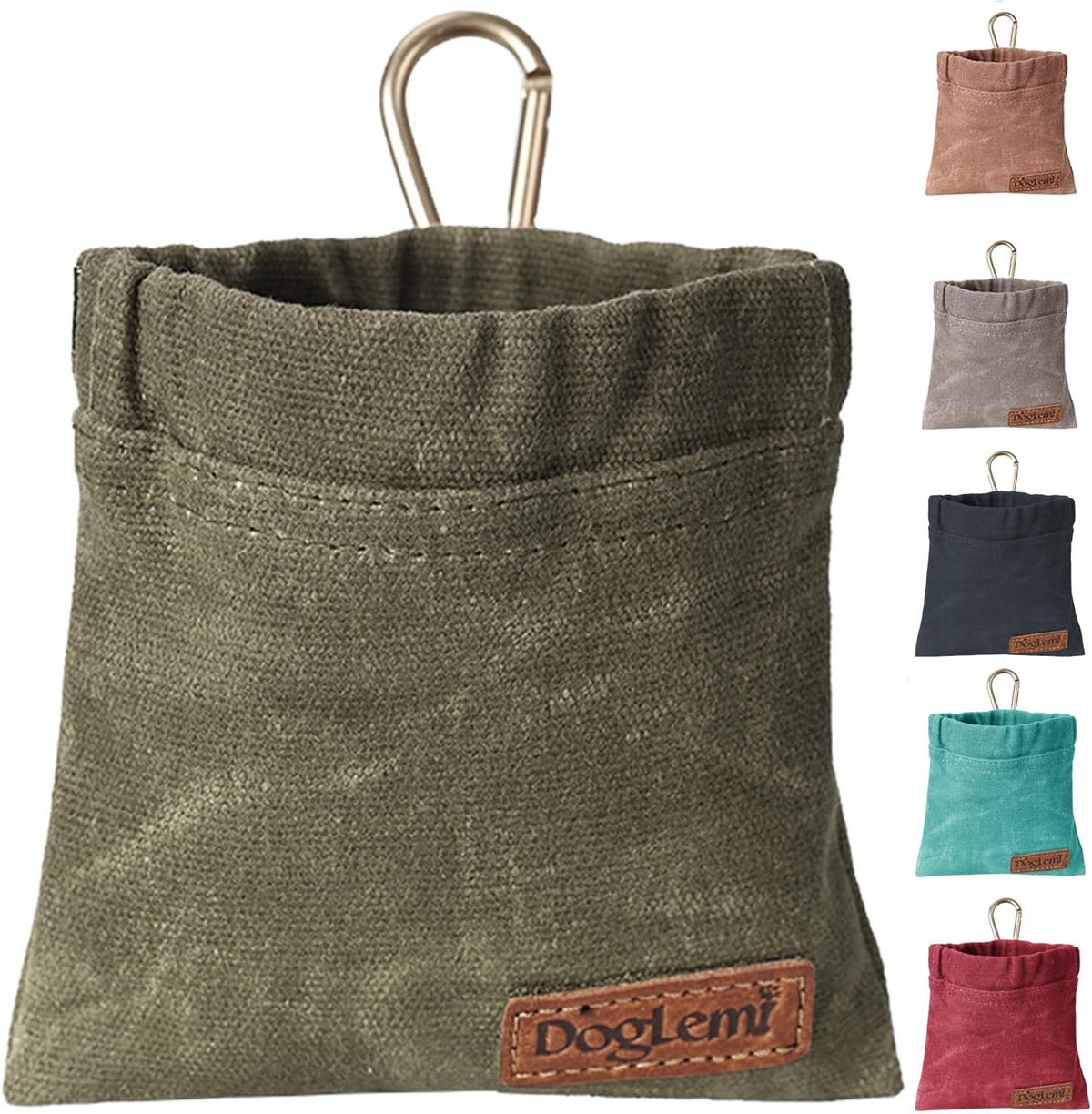 Portable Dog Treat Pouch, Hands-Free Waterproof Training Treat Bag with Carabiner