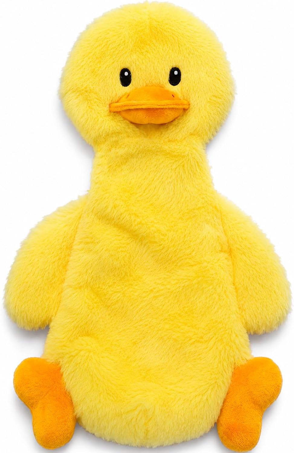 Interactive Crinkle Duck Dog Toy, 14 x 8 Inch No-Stuffing Plush Squeaky Toy