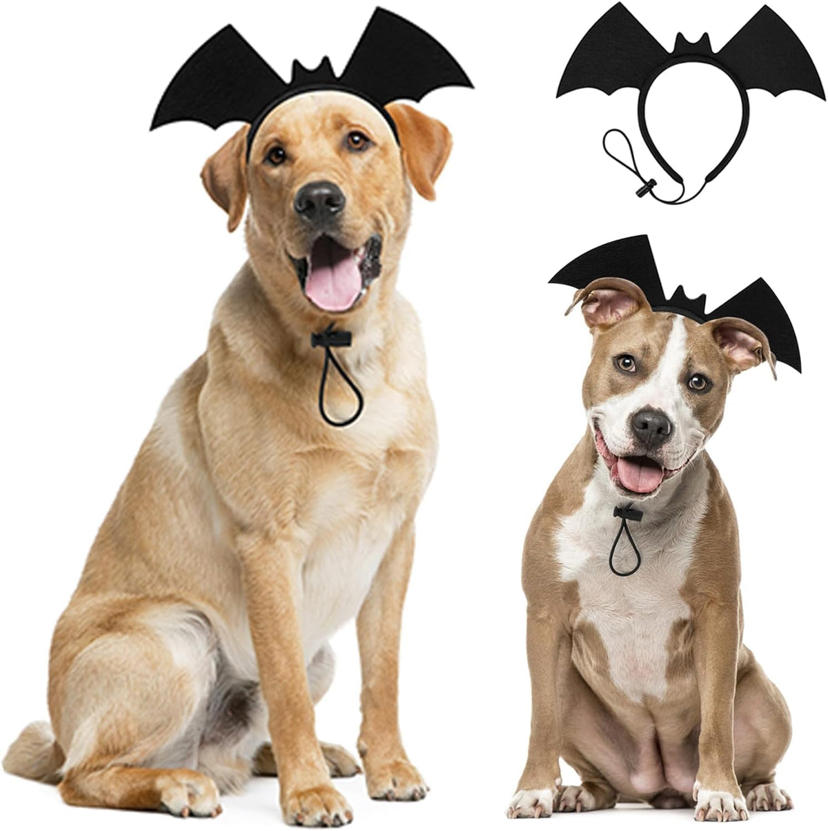 Halloween Dog Bat Wing Headband, Adjustable Black Felt Pet Costume Accessory