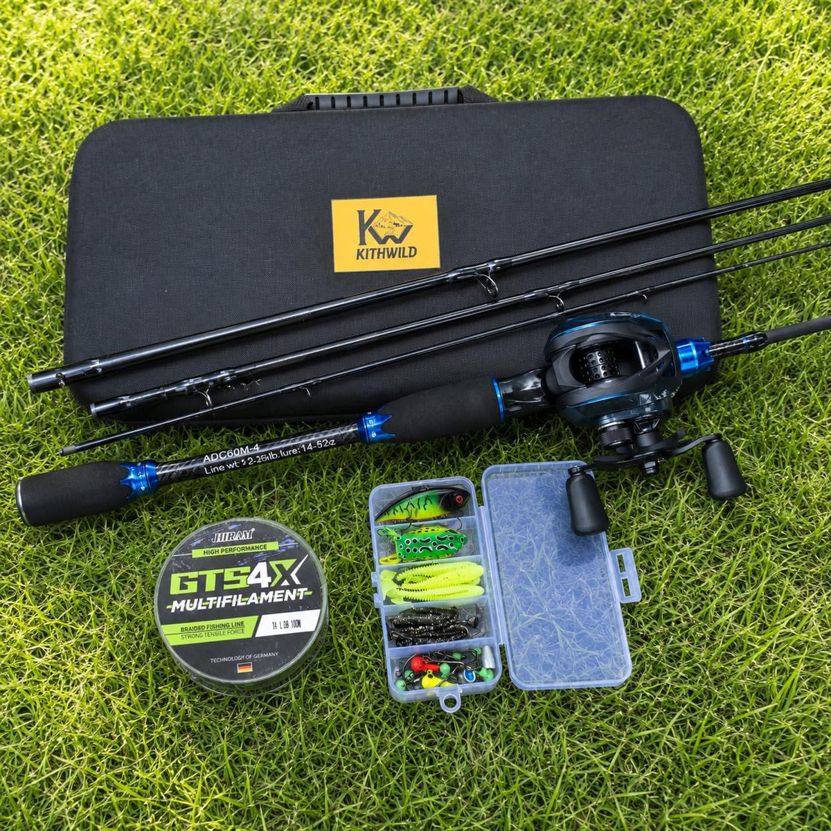 Kithwild rod, reel, case, line and lures