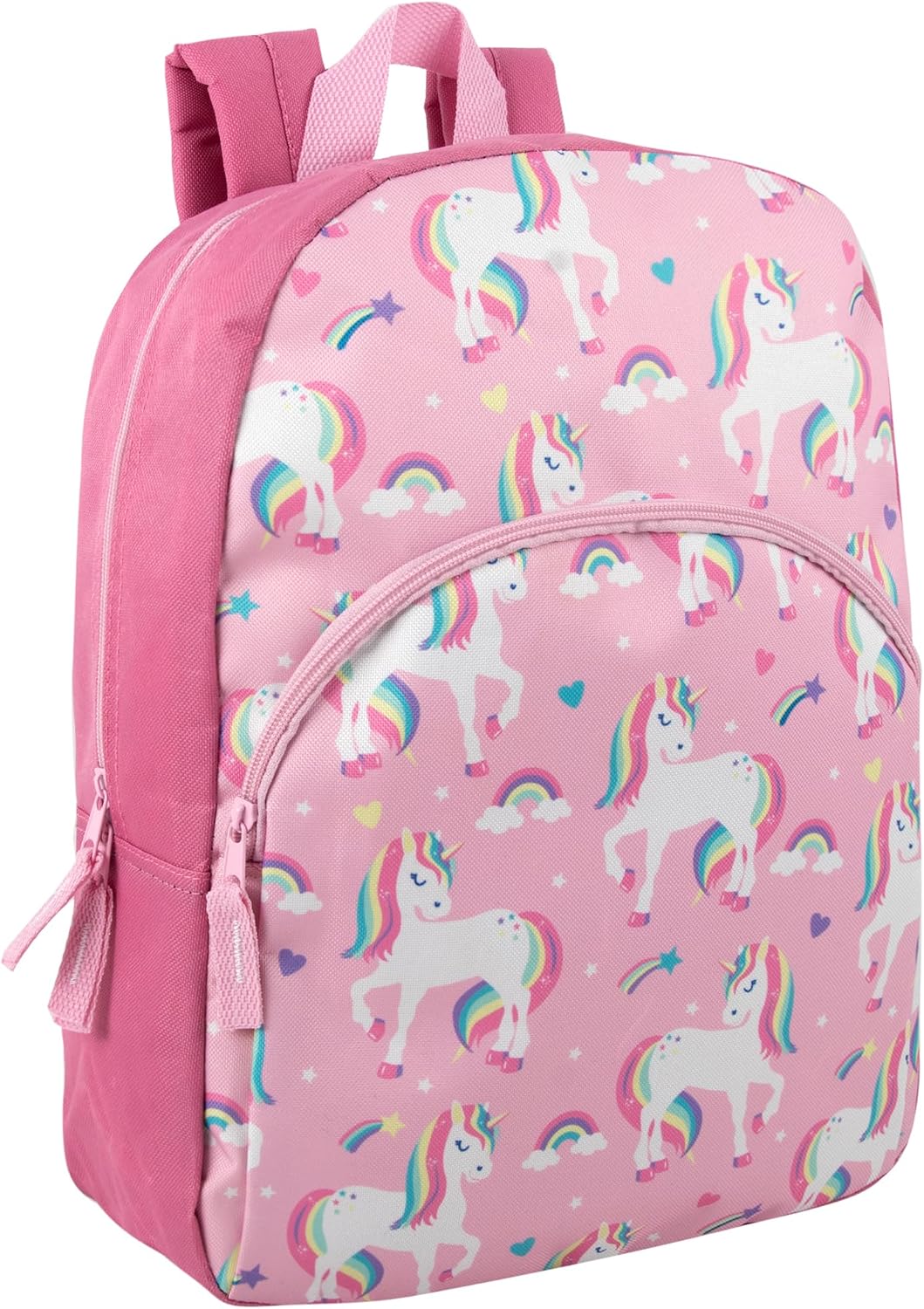 Kids 15 in Backpack, Rainbow Unicorn Print, Preschool to Elementary School
