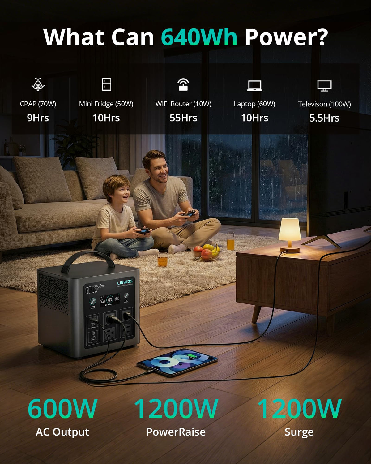 LIBRIDS C600 portable power station 640Wh