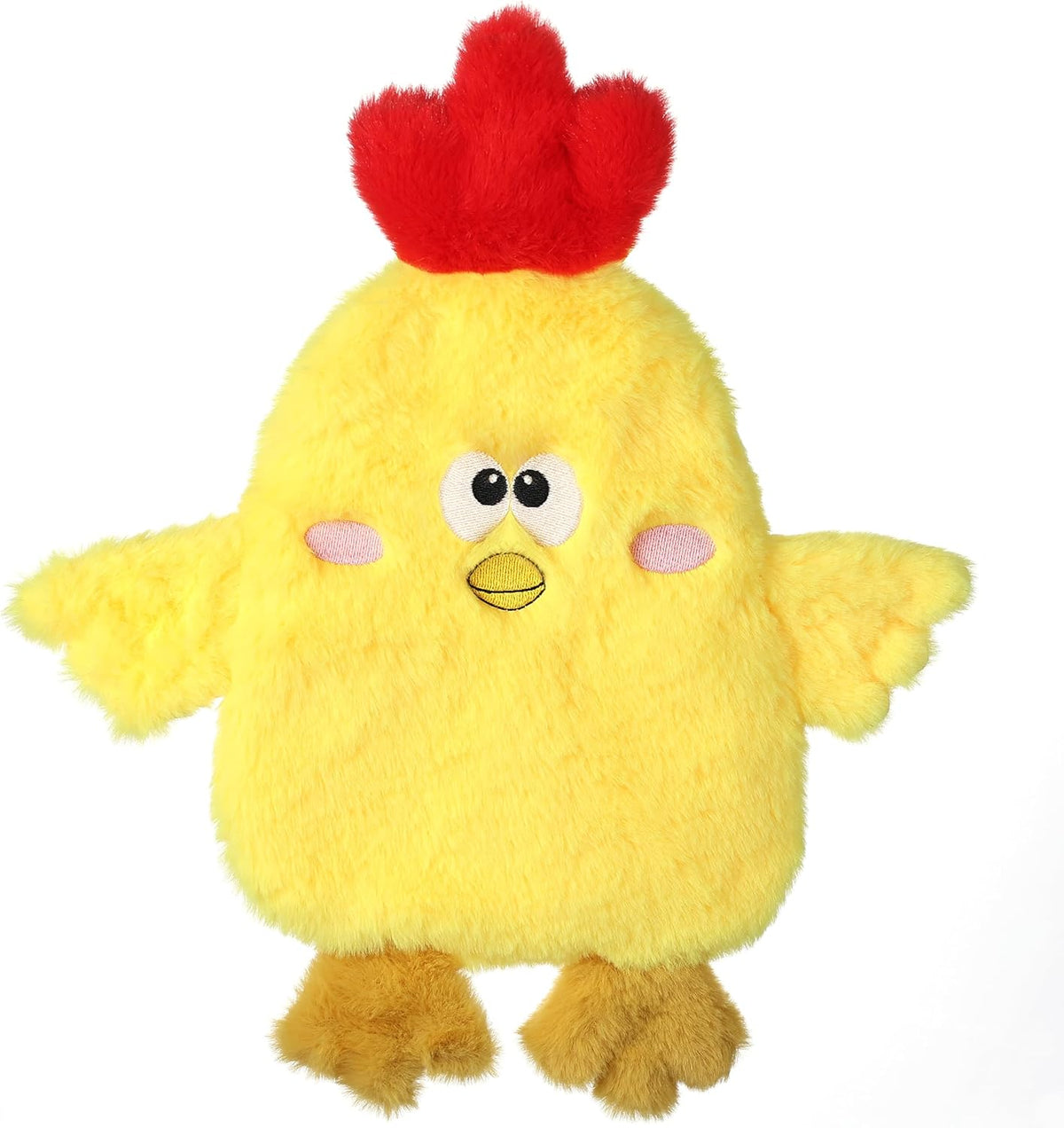 Crinkle Chicken Dog Toy, 14 Inch No-Stuffing Squeaky Plush