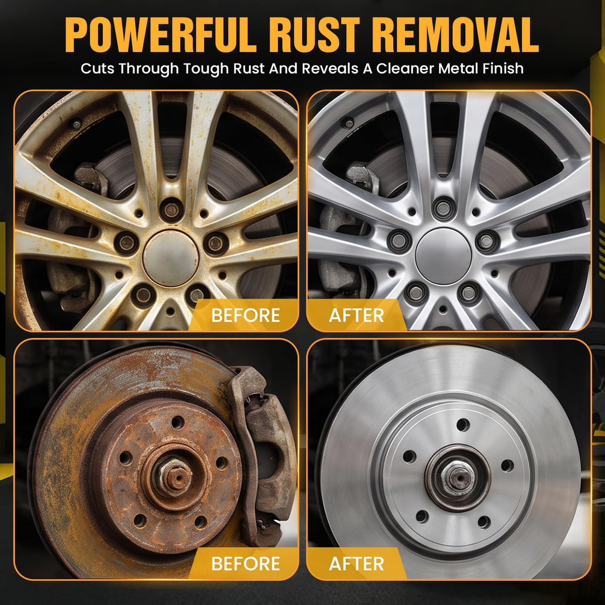 Rust Remover Spray for Metal, 120mL Highly Concentrated Fast-Acting Rust Remover for Car Parts, Tools & Chains