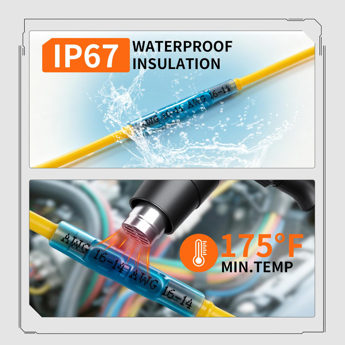 Wire Repair Starter Kit: 100 Heat Shrink Butt Connectors 22-10 AWG + 82 Pc Terminal Pin Removal Tool Set