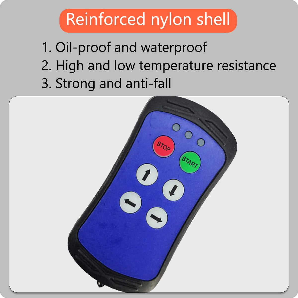Industrial Wireless Remote Control for Crane Hoist and Truck Tailgate, 4 Button Transmitter and Receiver, AC/DC 36-460V