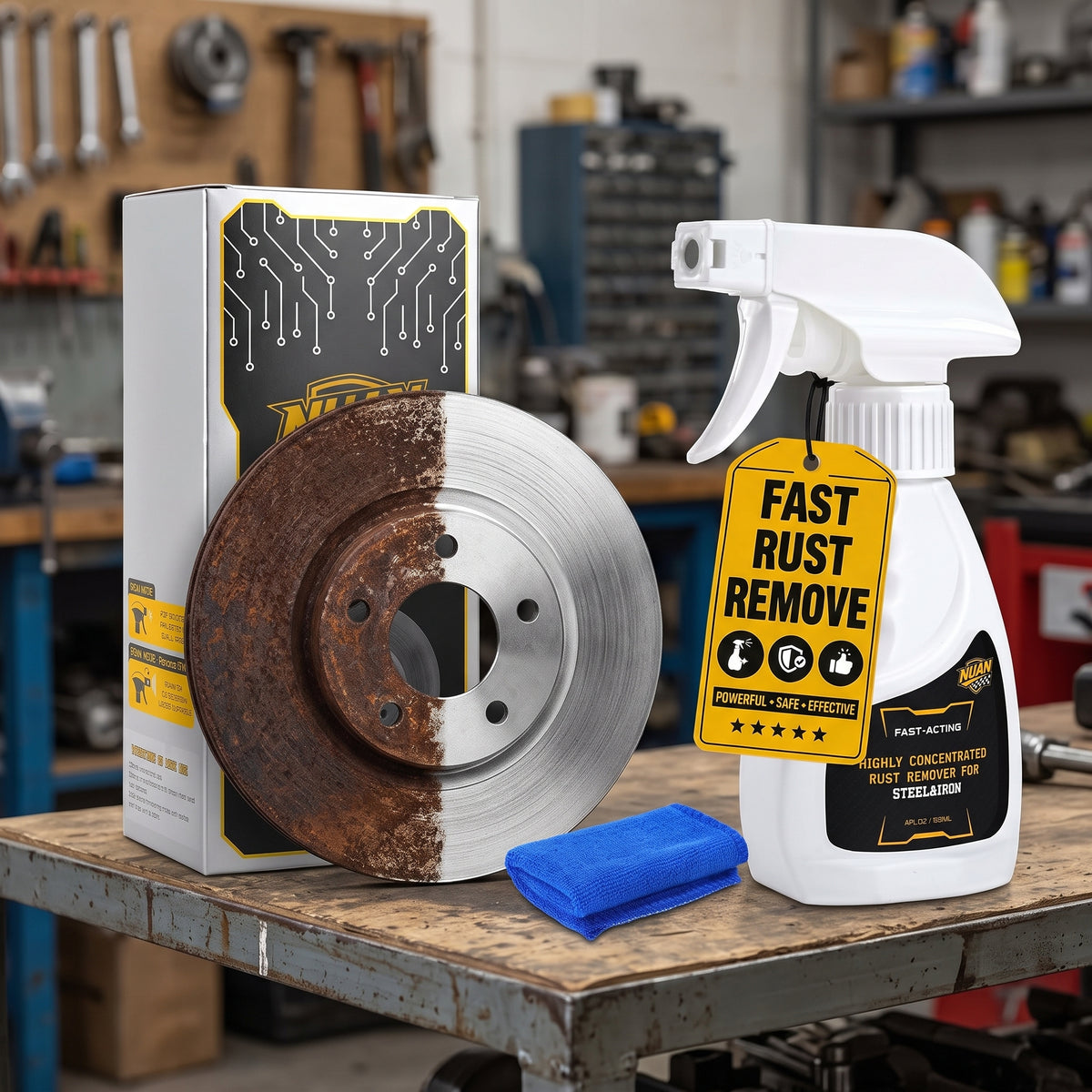 Rust Remover Spray for Metal, 120mL Highly Concentrated Fast-Acting Rust Remover for Car Parts, Tools & Chains
