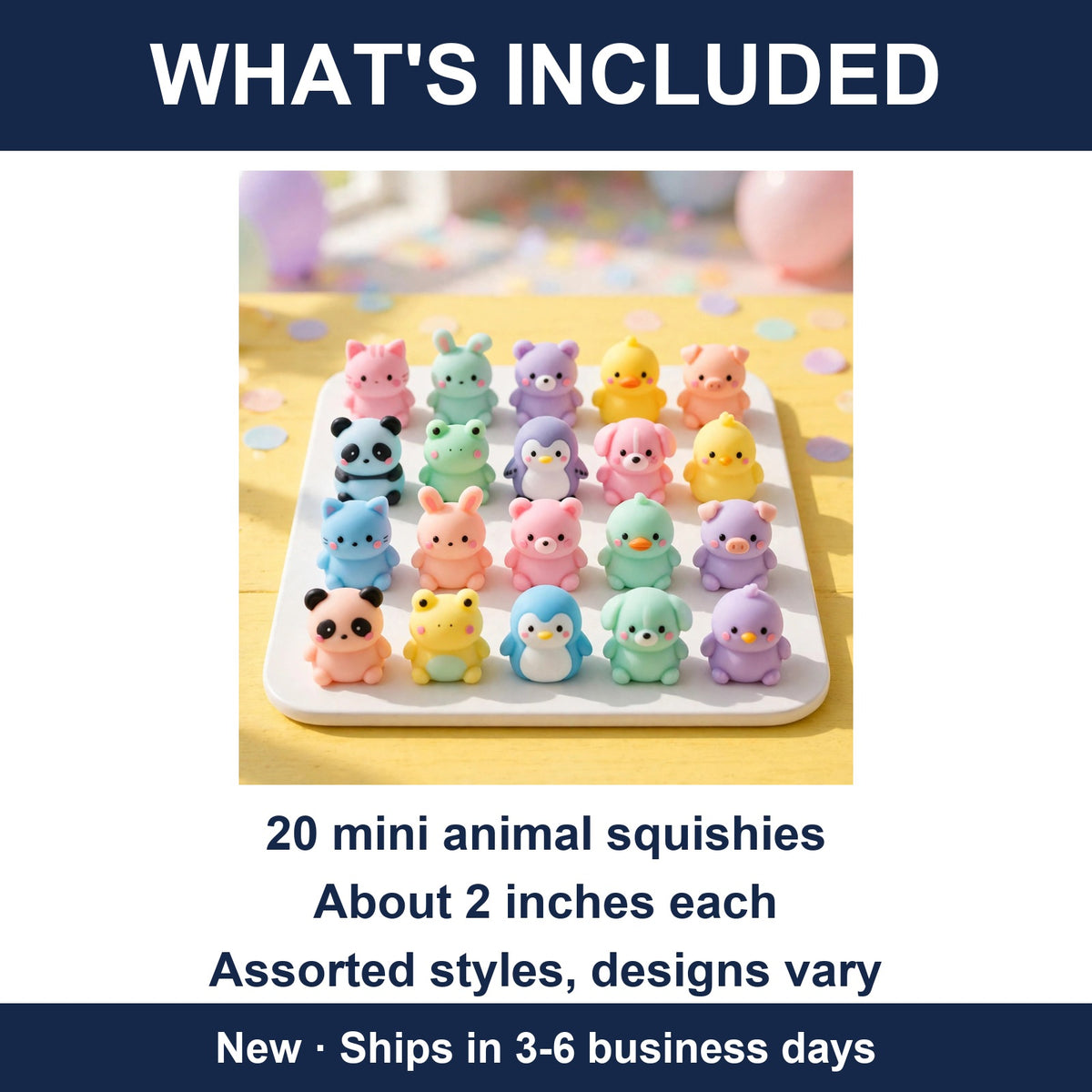 20-Piece Mini Squishy Animals Bundle Lot - Kawaii Slow Rise Party Favor Toys