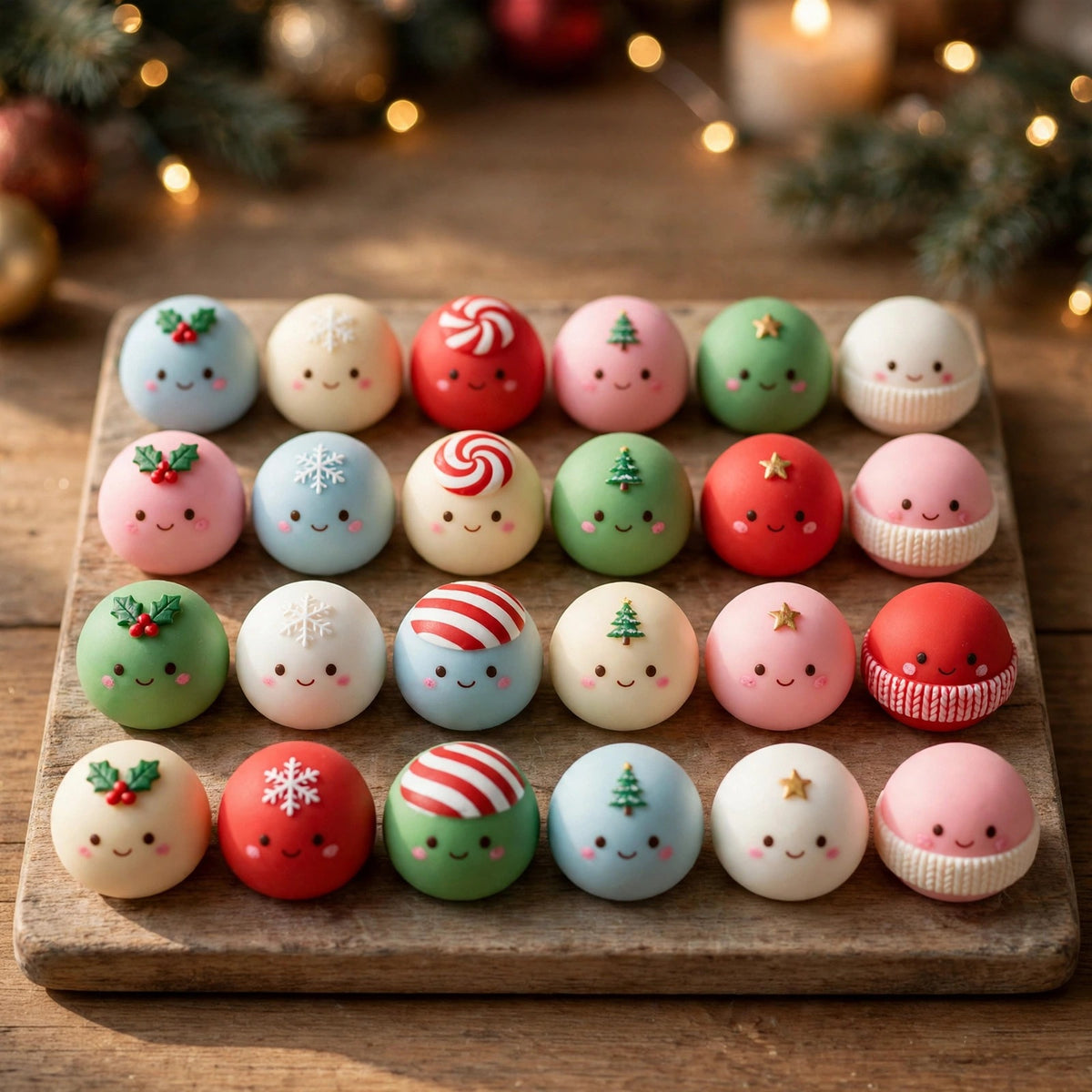 25-Piece Christmas Bun Squishy Bundle Lot - Kawaii Holiday Squeeze Toys, Favors