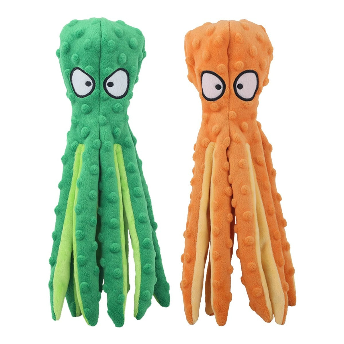 Dog Toy Gift Set 2 Plush Avocado + Watermelon, 2 Crinkle Octopus + Chuckit Pouch