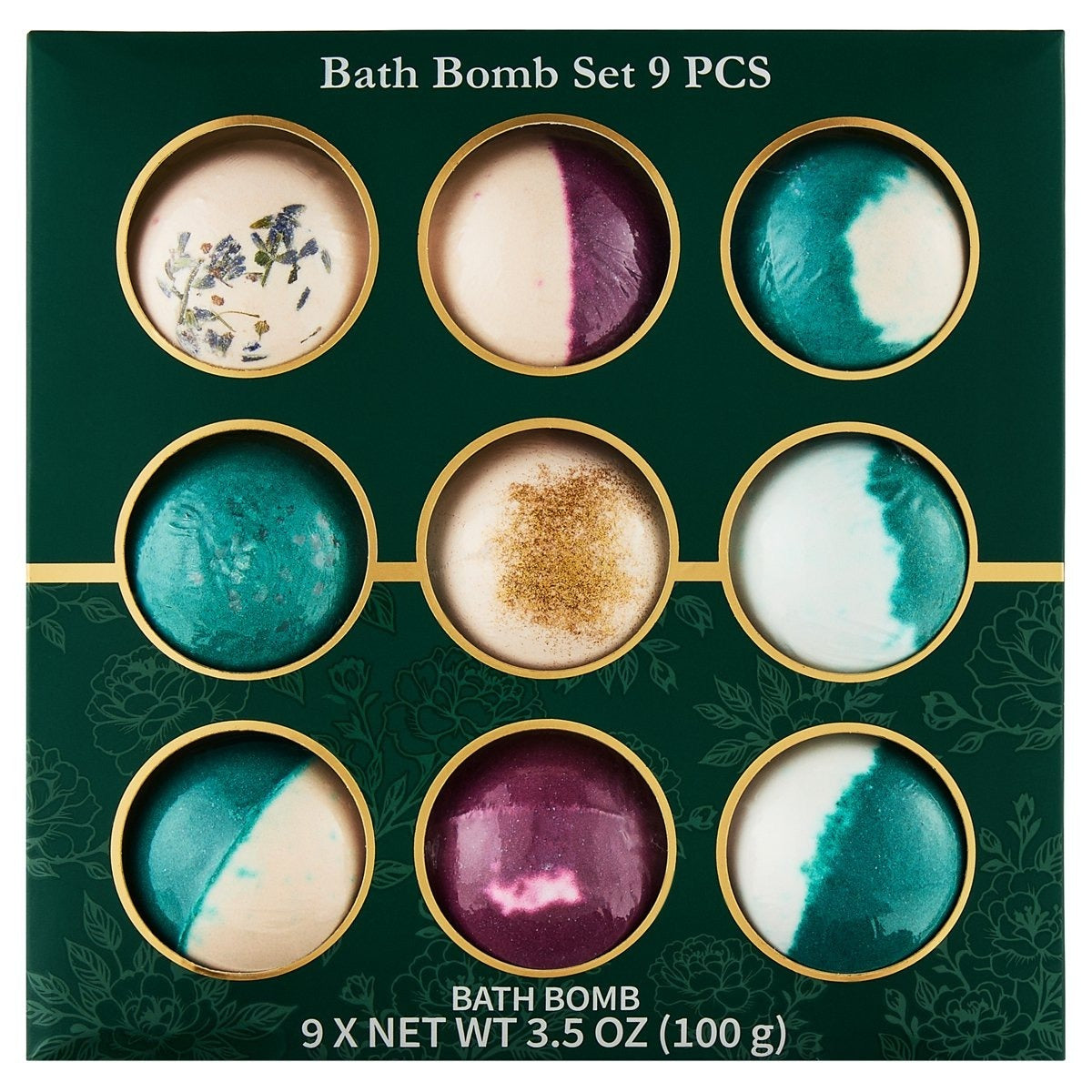 10-Piece Spa Night Bundle Lot - Ocean Wave Shower Light + 9 Bath Bombs 100g
