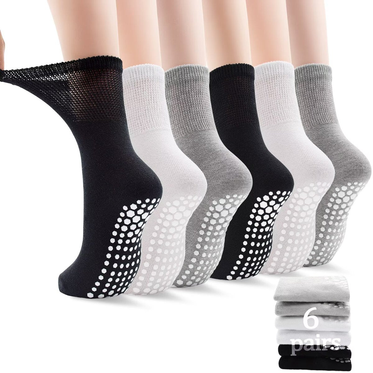 Yoga Pilates Gift Set 2 Yoga Blocks + 6 ft Strap + 11 Pairs Grip Socks Women 5-8