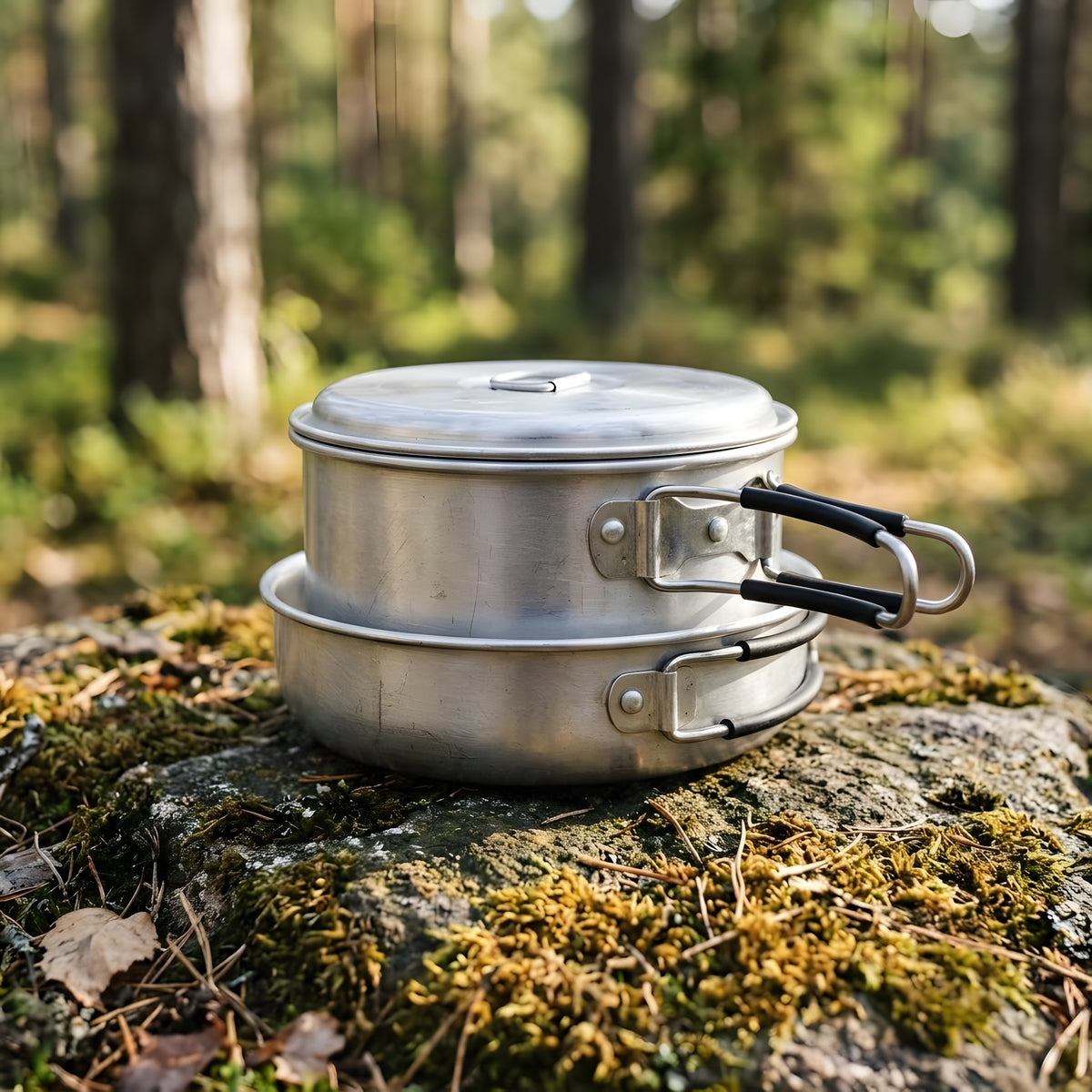 8-Piece Camping Cookware Set - Backpacking Pot, Pan, Bowl, Cup, Utensils