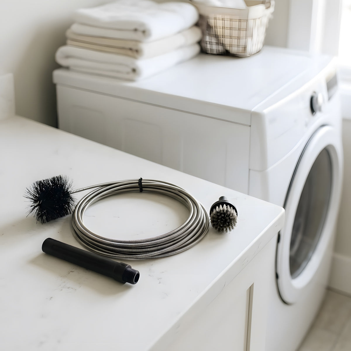 Dryer Vent Cleaning Kit - Flexible Lint Brush with Rod and Handle, Duct Cleaner