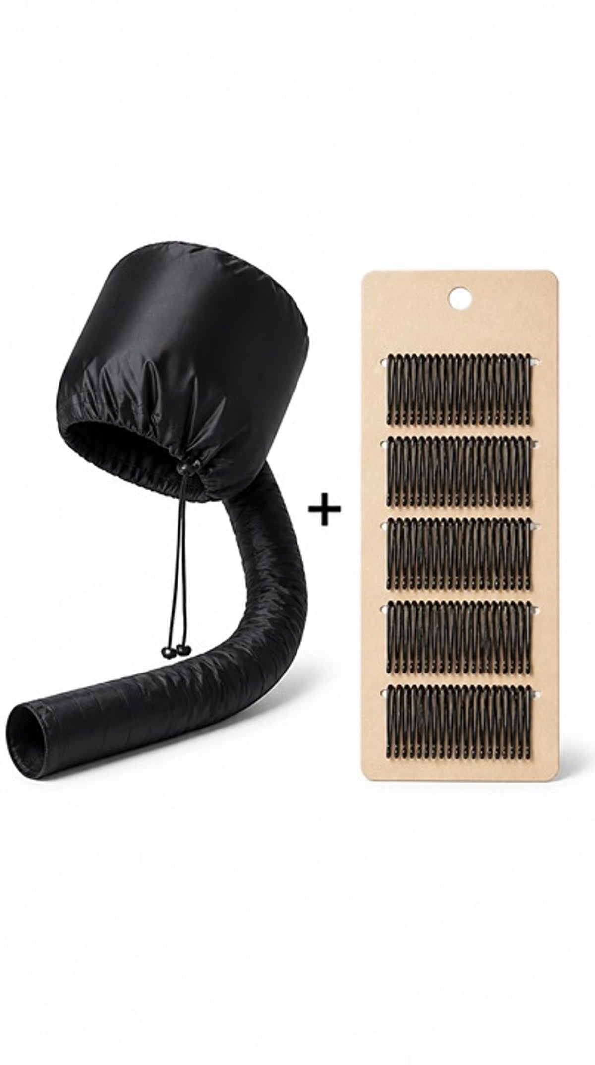 Hair Drying Bonnet Attachment + 50 Bobby Pins + 2 Microfiber Hair Towel Wraps