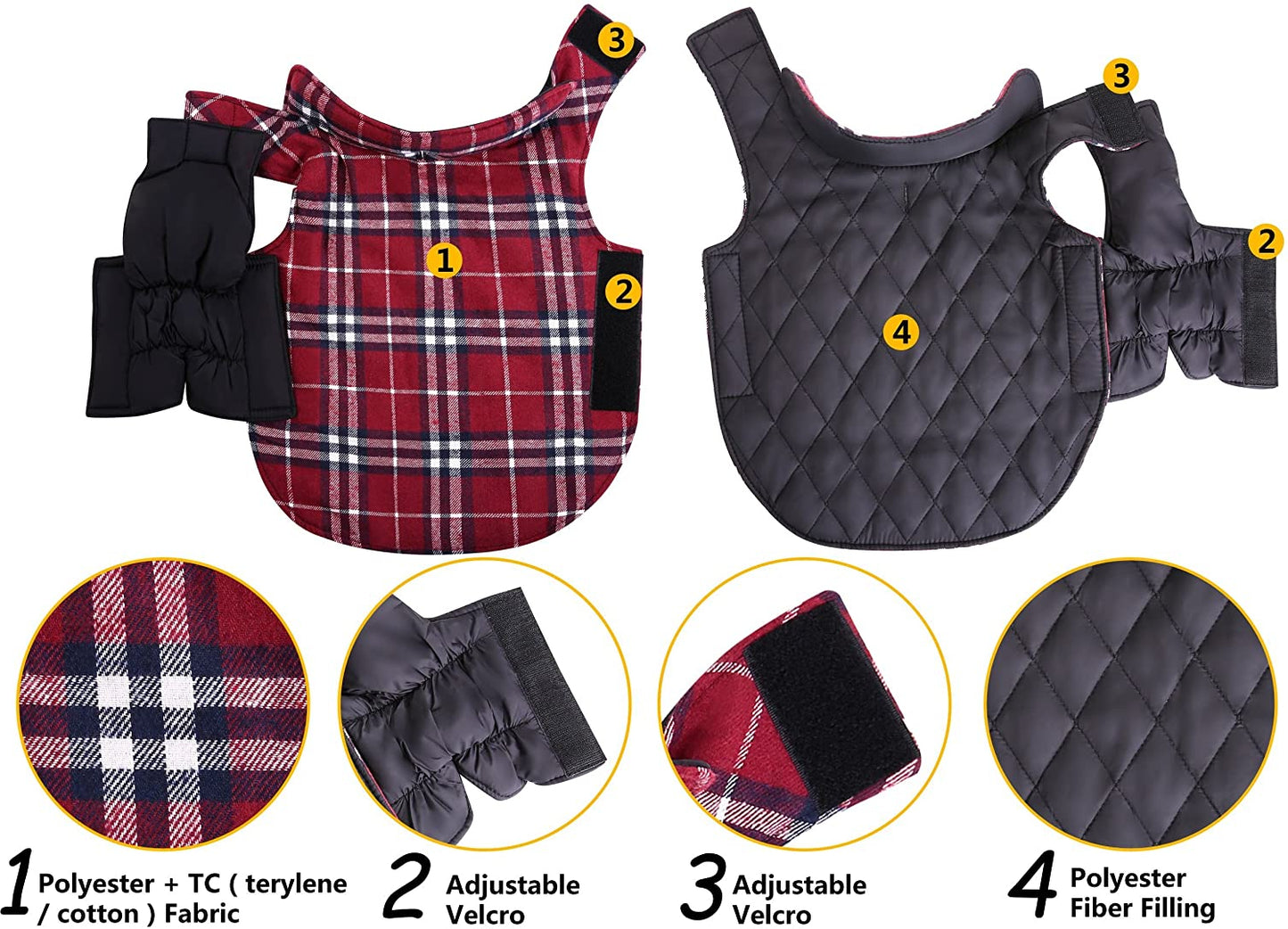 MIGOHI Dog Jackets for Winter Windproof Reversible Dog Coat for Cold Weather